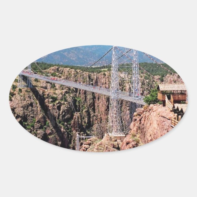 Sticker Ovale Royal Gorge Bridge, le plus haut des États-Unis (Devant)