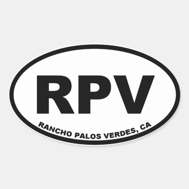 Sticker Ovale RPV Rancho Palos Verdes ovale (Devant)