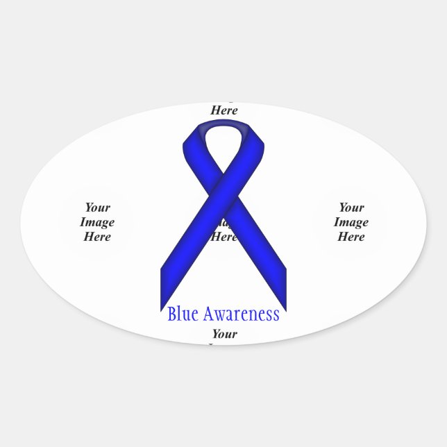 Sticker Ovale Ruban Blue Standard par Kenneth Yoncich (Devant)