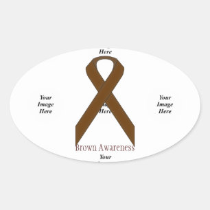 Sticker Ovale Ruban Brown standard par Kenneth Yoncich