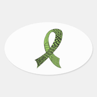 Sticker Ovale Ruban de sensibilisation Tout mélange de couleurs