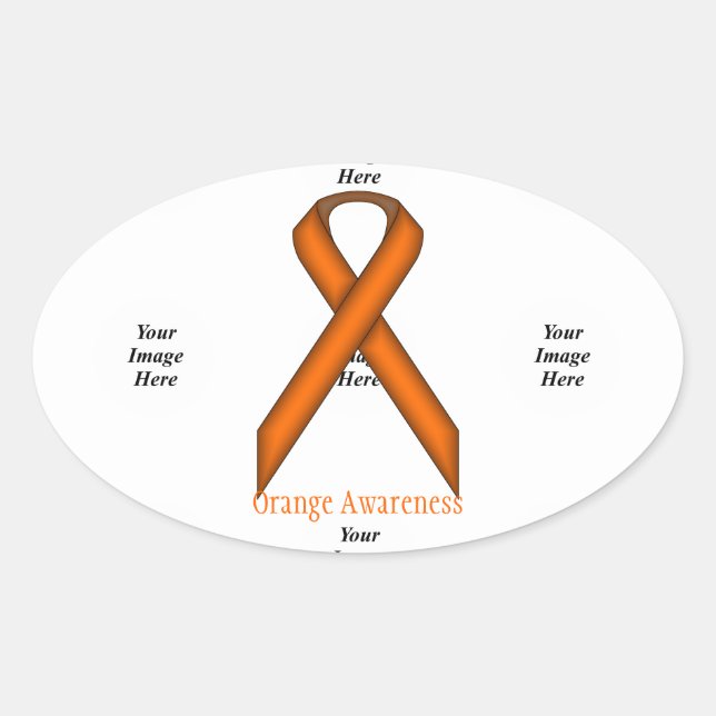 Sticker Ovale Ruban orange standard par Kenneth Yoncich (Devant)