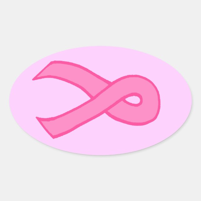 Sticker Ovale Ruban rose (Devant)