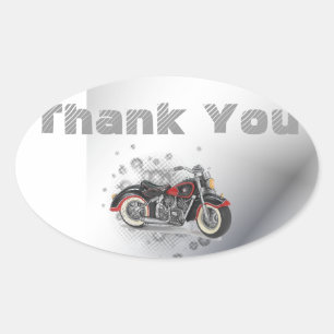 Sticker Ovale Russe grunge Motorcyle Mariage Moker