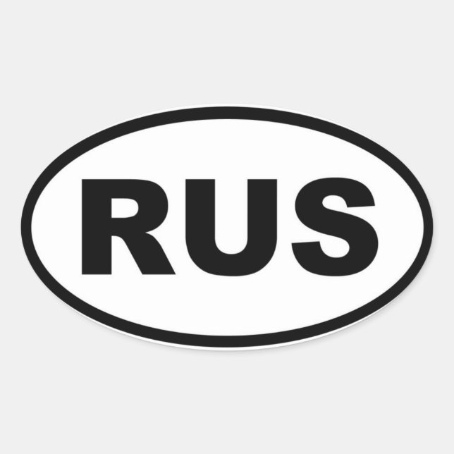 Sticker Ovale Russie RUS Europe (Devant)