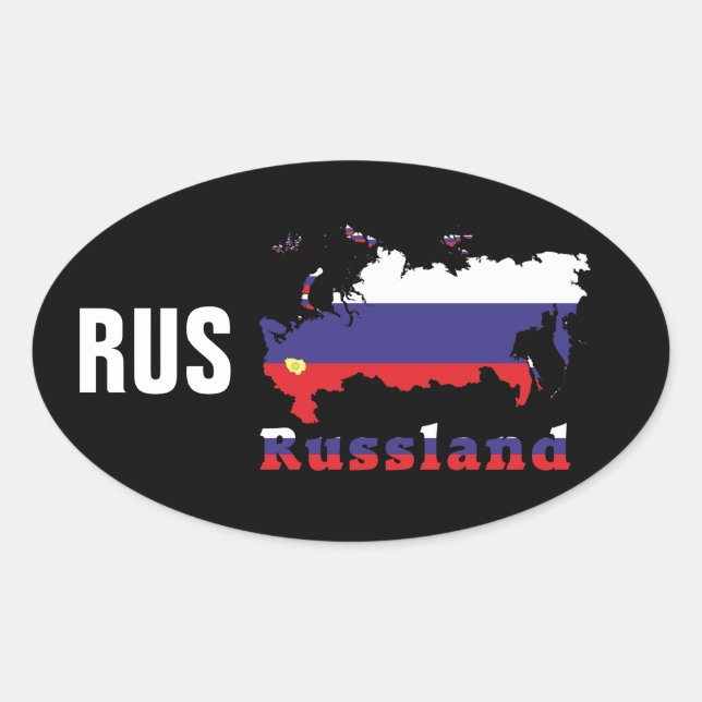 Sticker Ovale Russie - Russie Kleber (Devant)