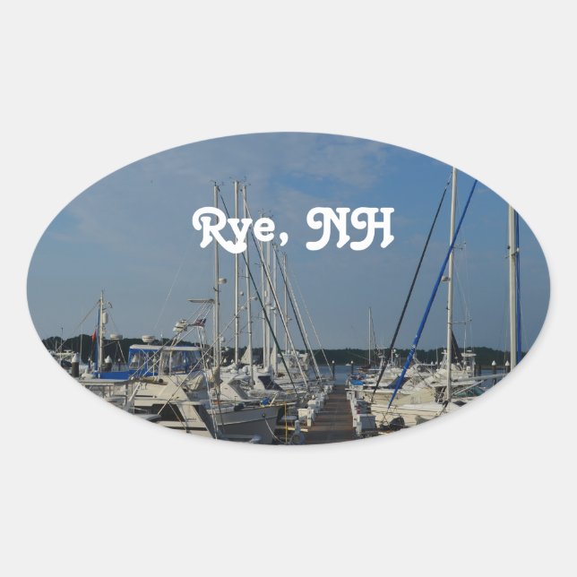 Sticker Ovale Rye NH Harbour (Devant)
