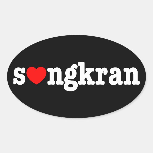 Sticker Ovale s (gkran ~ Heart Love) Songkran (Devant)