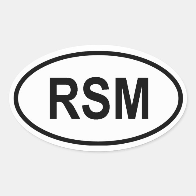 Sticker Ovale Saint-Marin "RSM" (Devant)