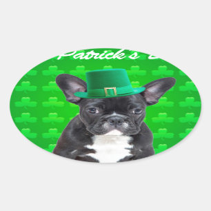 Sticker Ovale Saint Patrick, Chien de taureau français