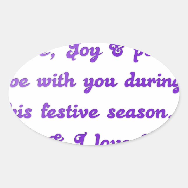 Sticker Ovale Salutation de la saison festive "Cher ami" (Devant)