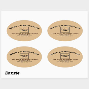Sticker Ovale Salutation de Saint-Valentin pour la lumière Brown