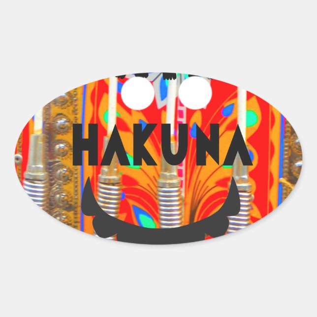Sticker Ovale Samba couleurs du carnaval Hakuna Matata blings.pn (Devant)