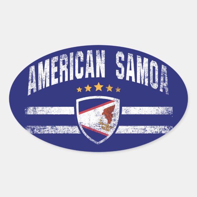 Sticker Ovale Samoa américaines (Devant)