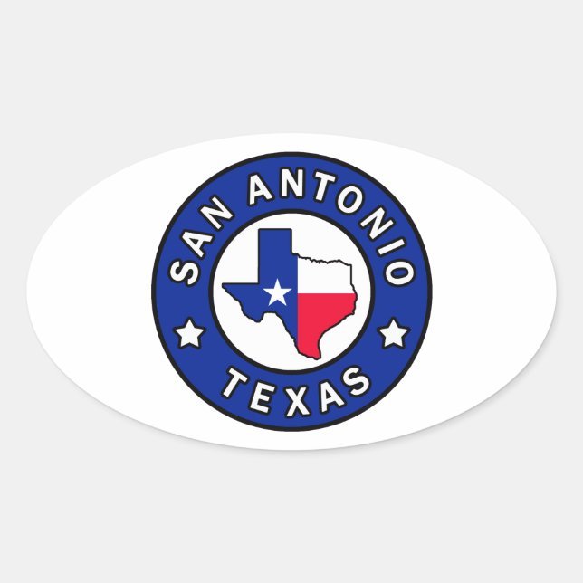 Sticker Ovale San Antonio Texas (Devant)