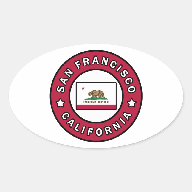 Sticker Ovale San Francisco Californie (Devant)