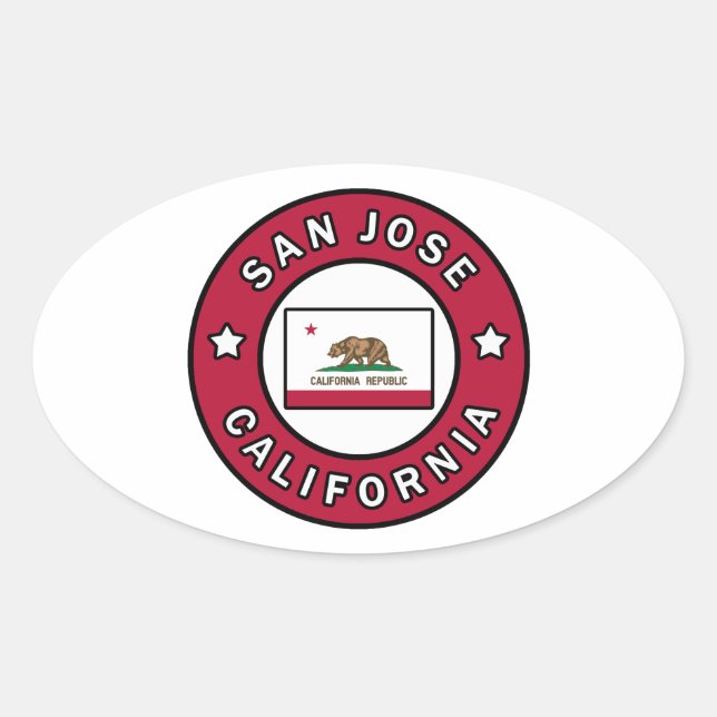 Sticker Ovale San Jose Californie (Devant)