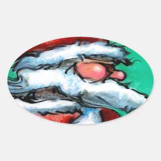 Sticker Ovale Santa Claus