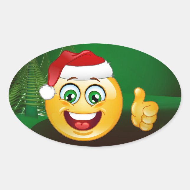 Sticker Ovale santa claus emojis (Devant)