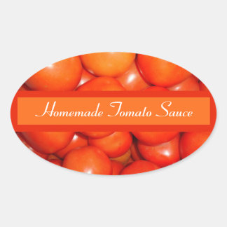 Sticker Ovale Sauce tomate/Étiquette de canne épicé