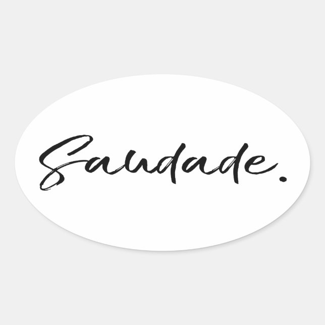 Sticker Ovale Saudade Noir (Devant)