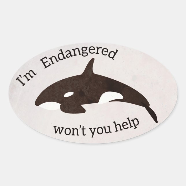 Sticker Ovale Sauvez les baleines (Devant)
