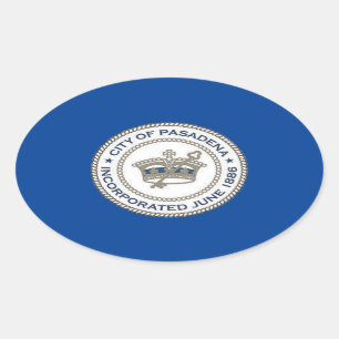 Sticker Ovale Sceau de la ville de Pasadena, Californie