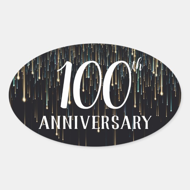 Sticker Ovale Sceau d'enveloppe 100 ans (Devant)