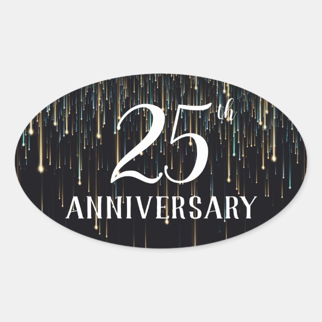 Sticker Ovale Sceau d'enveloppe du 25 ans (Devant)