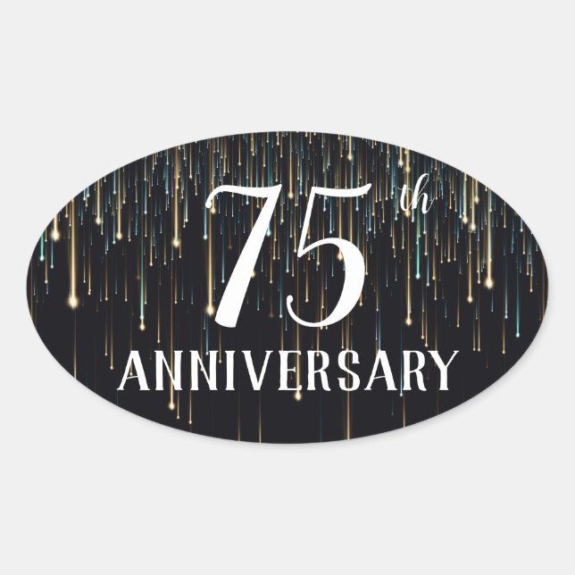 Sticker Ovale Sceau d'enveloppe du 75 ans (Devant)
