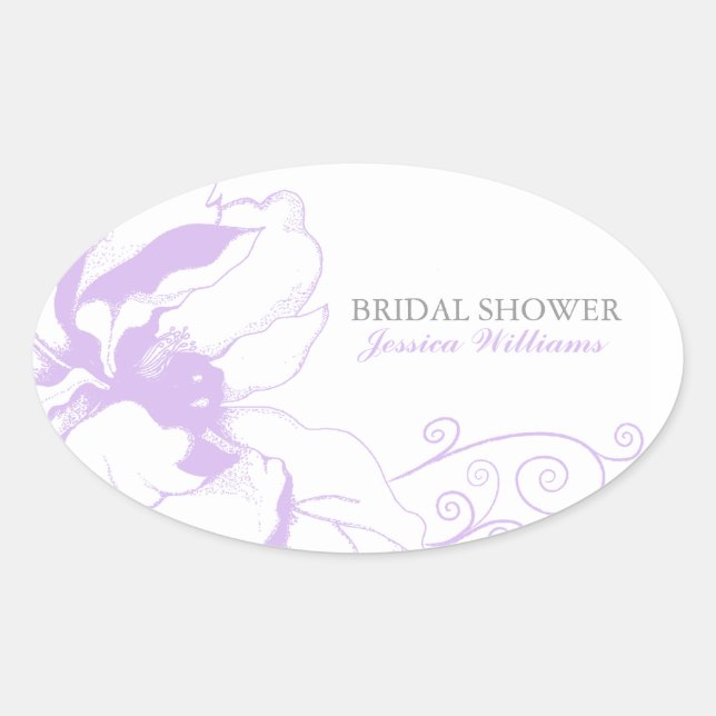 Sticker Ovale Sceau d'enveloppe florale chic (Devant)
