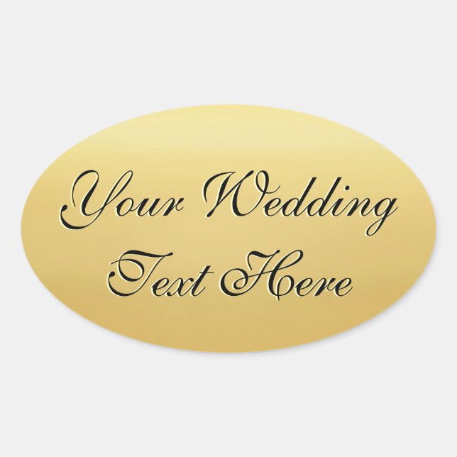 Sticker Ovale Sceau Mariage or personnalisable (Devant)