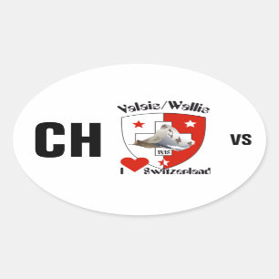 Sticker Ovale Schweiz Suisse Svizzera Svizra Switzerland Kleber
