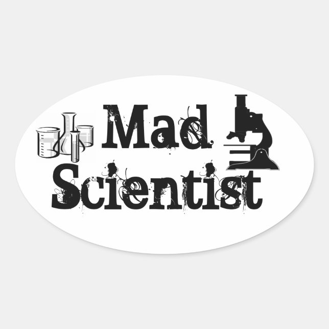 Sticker Ovale Scientifique Mad (Devant)