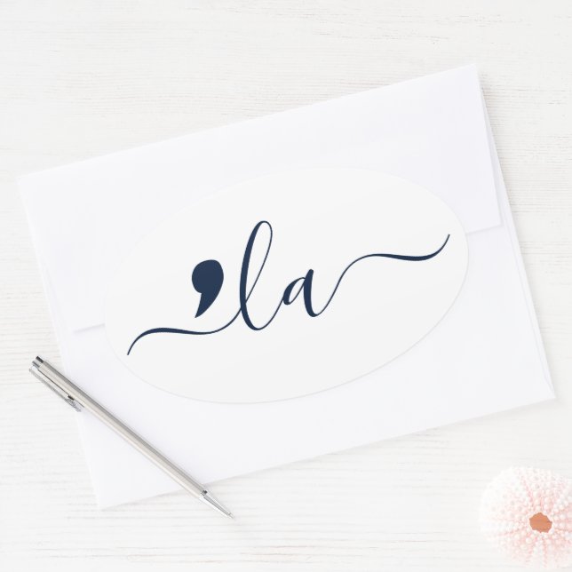Sticker Ovale Script élégant Kamala Harris pour président (Enveloppe)