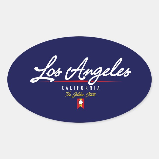 Sticker Ovale Script Los Angeles (Devant)