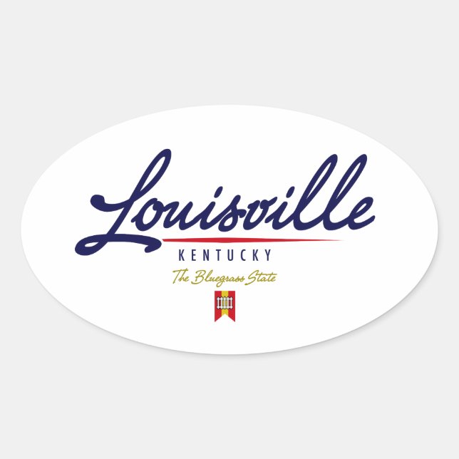Sticker Ovale Script Louisville (Devant)