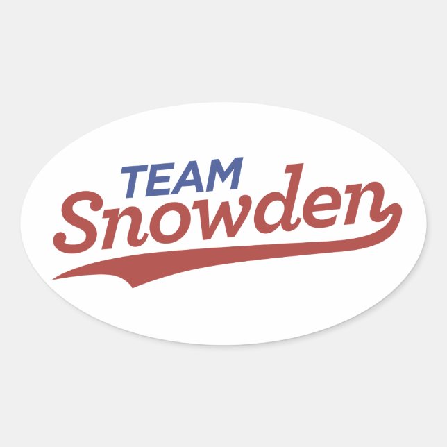 Sticker Ovale Script Team Snowden (Devant)