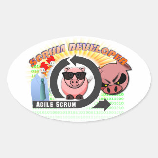 Sticker Ovale Scrum Developer - Développement logiciel Agile