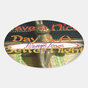 Sticker Ovale Sculpture de lapin en bronze avec citations inspir