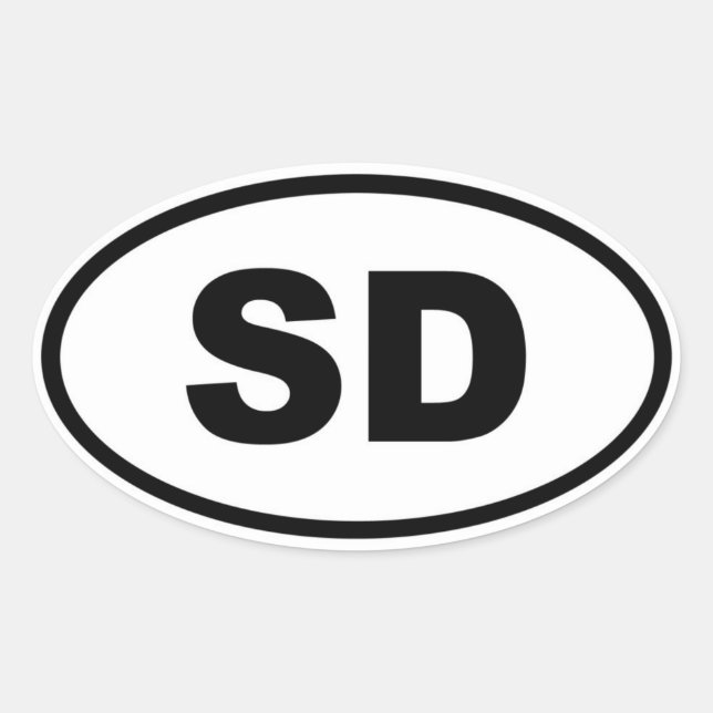 Sticker Ovale SD Dakota du Sud (Devant)