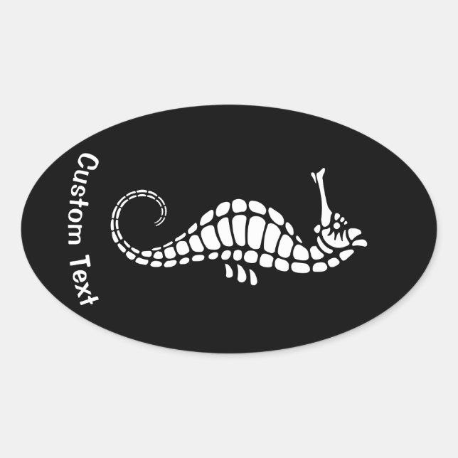 Sticker Ovale Seahorse White (Devant)