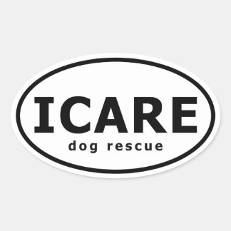 Sticker Ovale SECOURT de chien ICARE