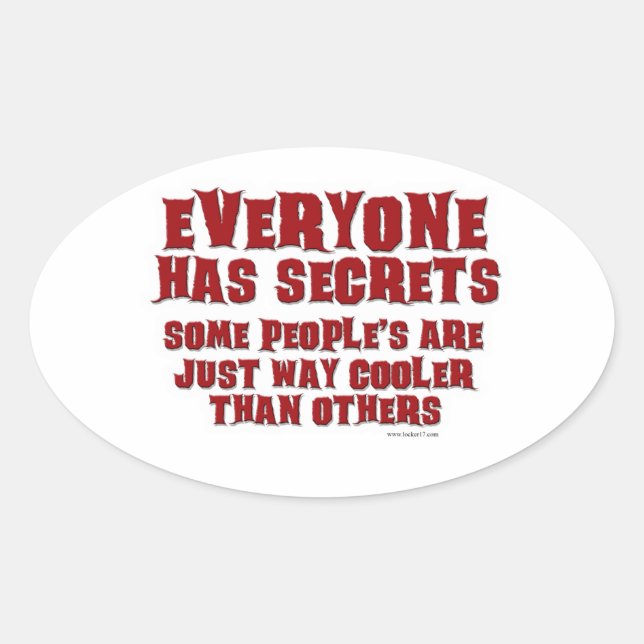 Sticker Ovale Secrets cool (Devant)