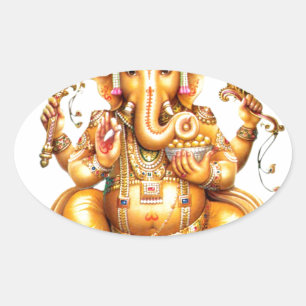 STICKER OVALE SEIGNEUR GANESH HINDU GOD