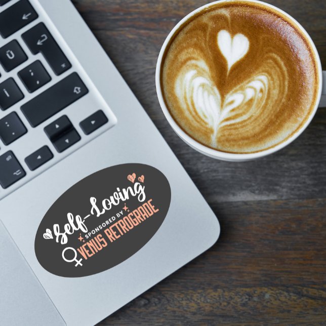 Sticker Ovale Self Love Black (Créateur téléchargé)