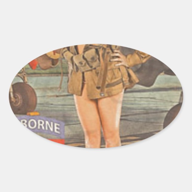 Sticker Ovale S'Engager Dans Le 82e Commandement Aérien (Devant)