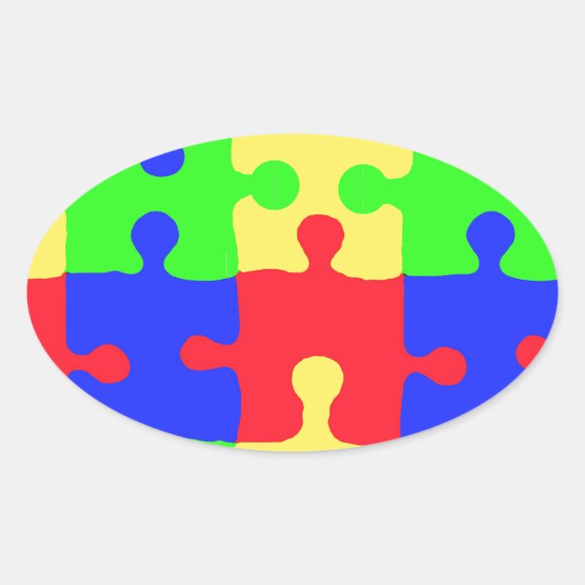 Sticker Ovale Sensibilisation sur l'autisme (Devant)