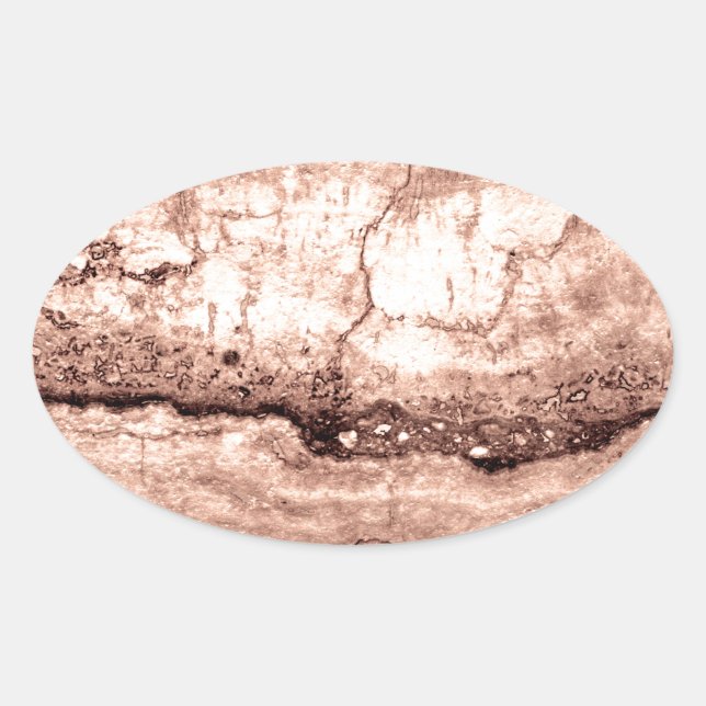 Sticker Ovale Sépia beige brun moderne brûlé granit orange (Devant)