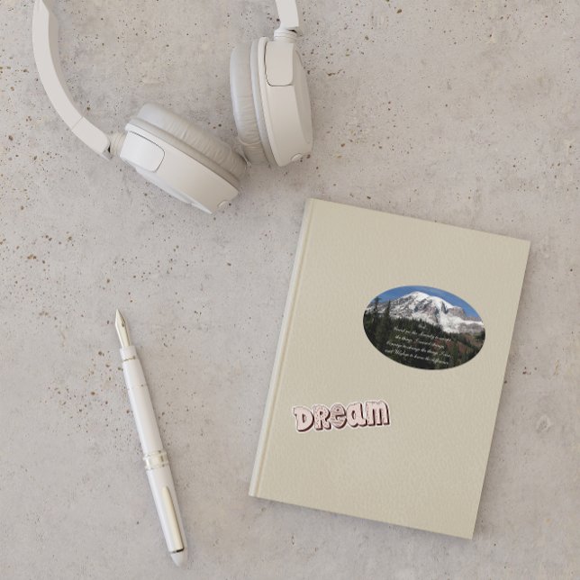 Sticker Ovale Sérénité Prière Mont Rainier Paysage (In Situ Journal)